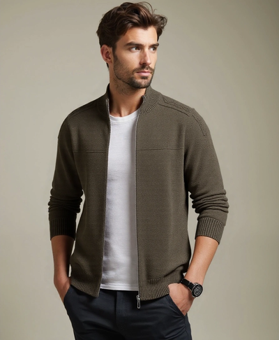 Pull en cachemire avec fermeture éclair et col montant - Leviana