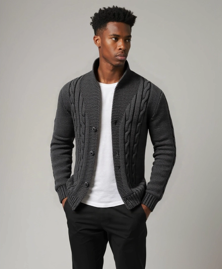 Cardigan Tricoté Élégant pour Hommes - Leviana