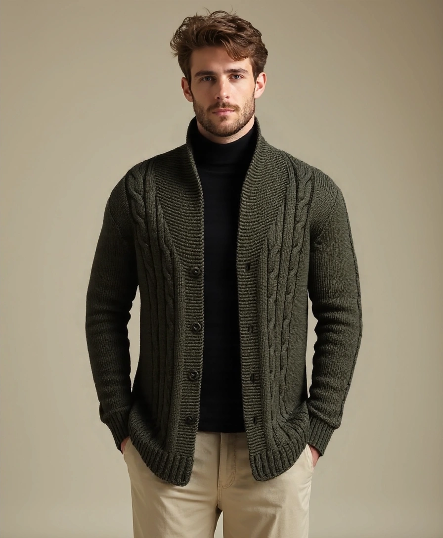 Cardigan Tricoté Élégant pour Hommes - Leviana