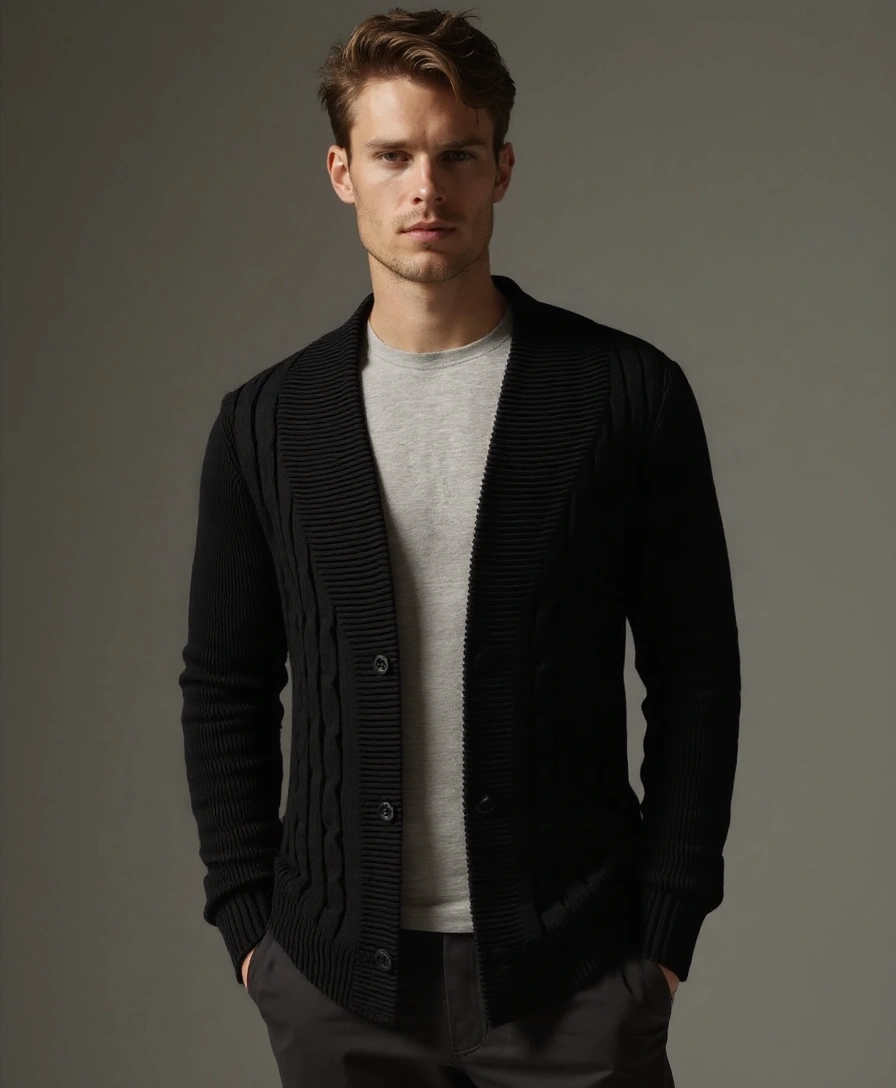 Cardigan Tricoté Élégant pour Hommes - Leviana