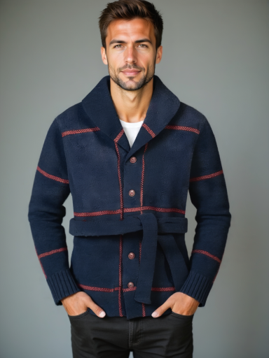 Manteau en tricot avec ceinture Rome - Leviana