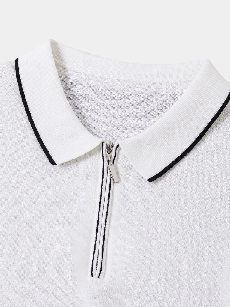 Polo à Manches Longues Élite Ivoire – Leviana