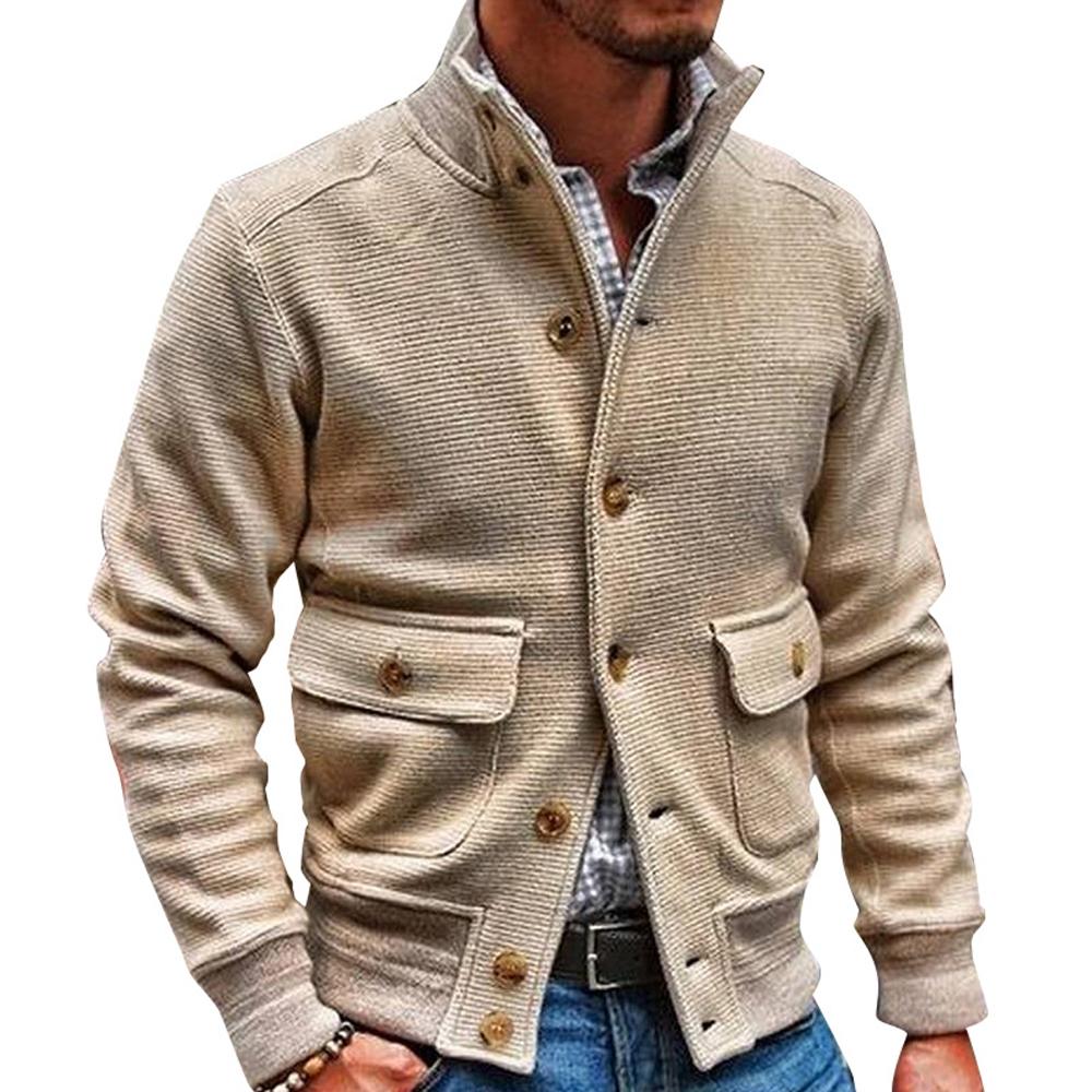 Veste pour homme à col montant en couleur unie