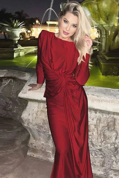 Michaela™ | Robe Maxi à Manches Longues et Twist Front