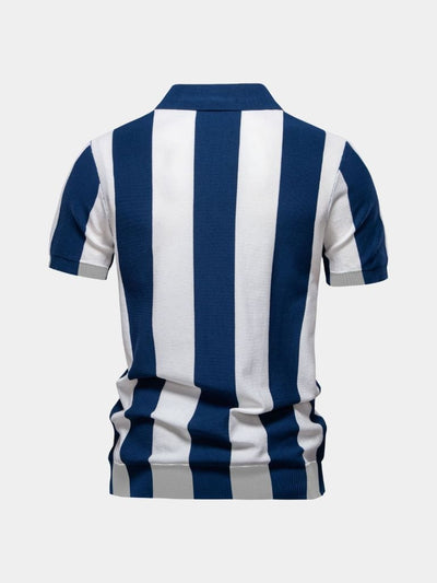 Polo Rayé Marine - Leviana