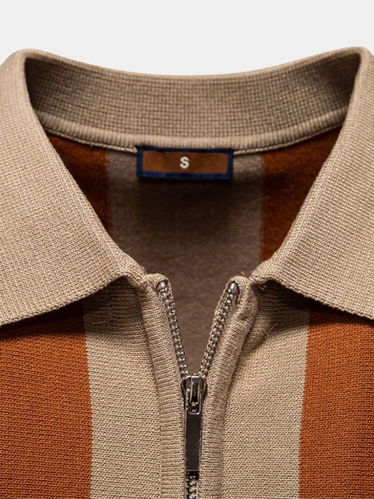 Polo Rayé Marine - Leviana