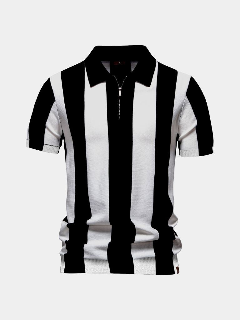 Polo Rayé Marine - Leviana