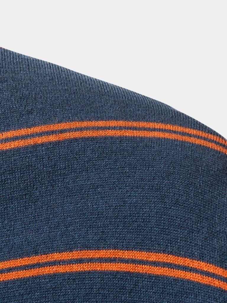 Polo Rayé Couleur Marine au Couché de Soleil - Leviana