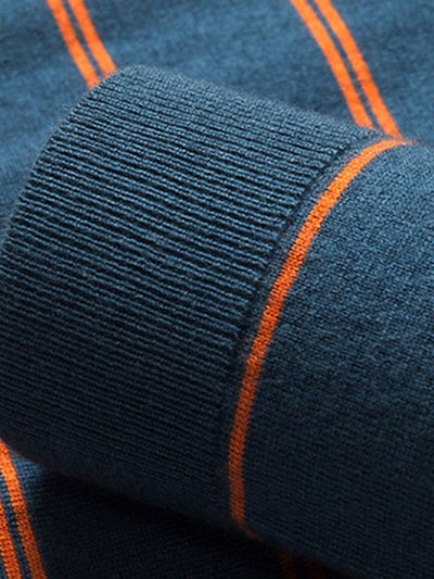 Polo Rayé Couleur Marine au Couché de Soleil - Leviana