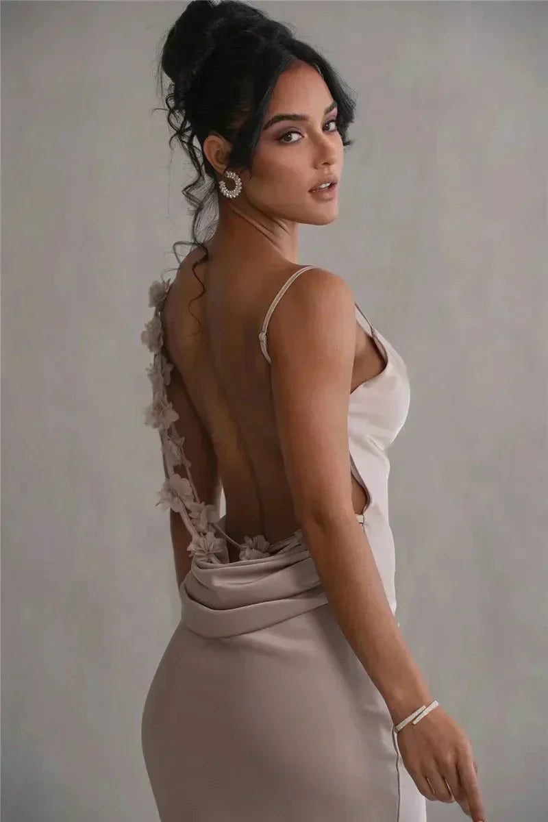 Nina™ | Robe de Soirée en Soie Luxueuse avec Volants