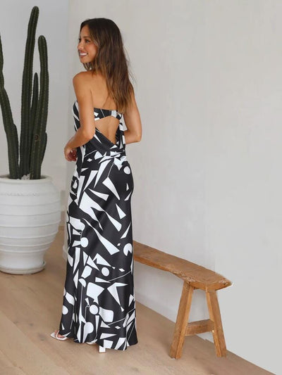 Nova™ | Maxi Robe Longue en Soie Sans Bretelles