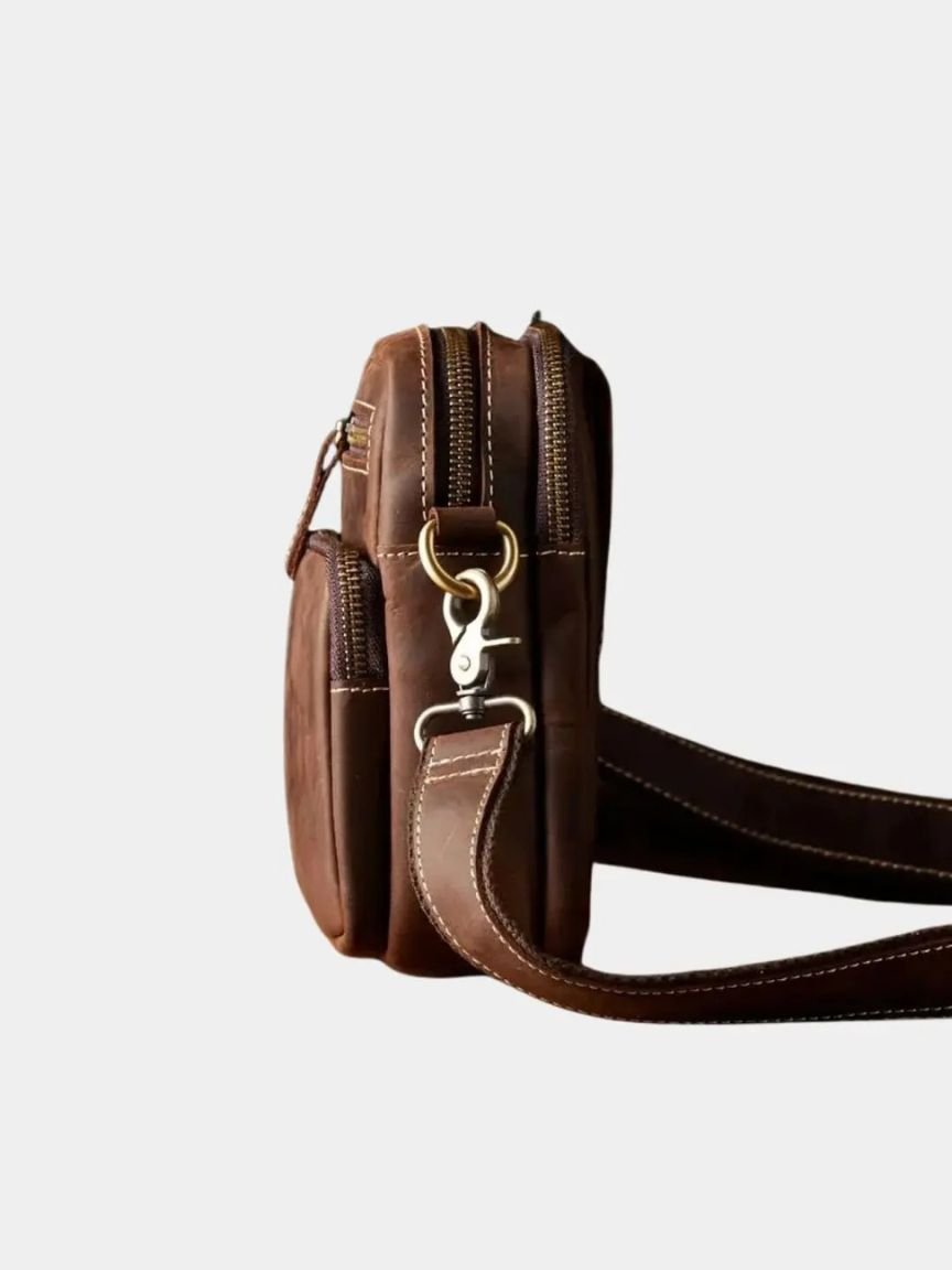 Sac à épaule en cuir rétro pour homme - Leviana