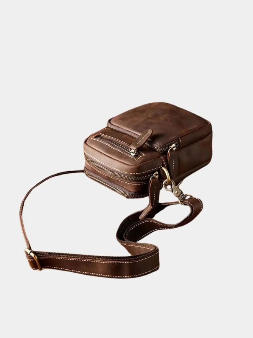 Sac à épaule en cuir rétro pour homme - Leviana