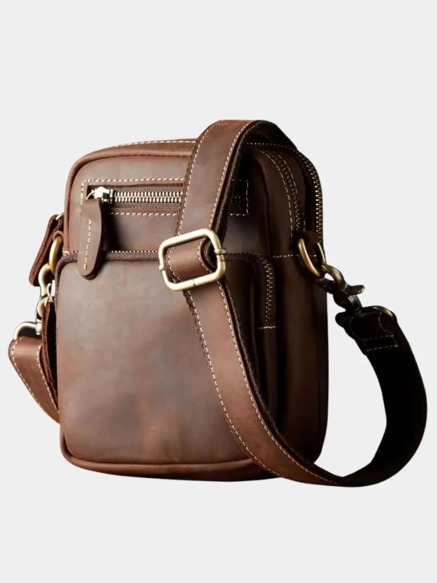 Sac à épaule en cuir rétro pour homme - Leviana