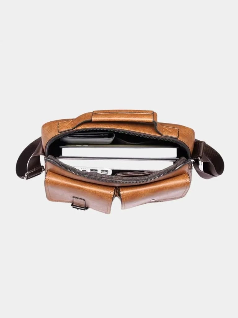 Sac à bandoulière carré en cuir rétro - Leviana