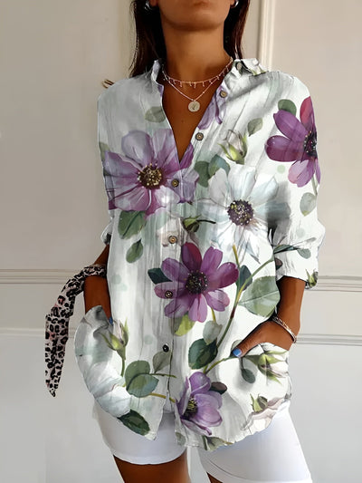 Roxane™ | Blouse florale en coton léger