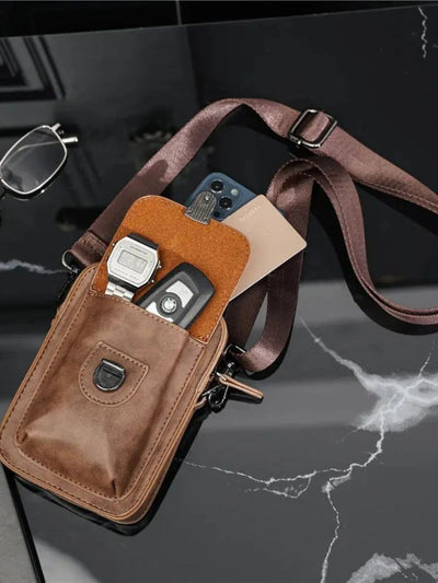 Sac à bandoulière en cuir vintage mini - Leviana