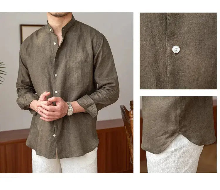 Chemise en soie à col Mandarin - Leviana