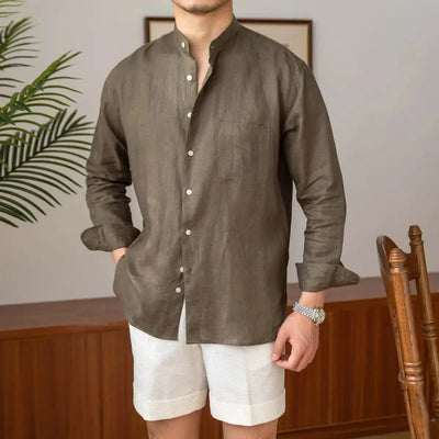 Chemise en soie à col Mandarin - Leviana
