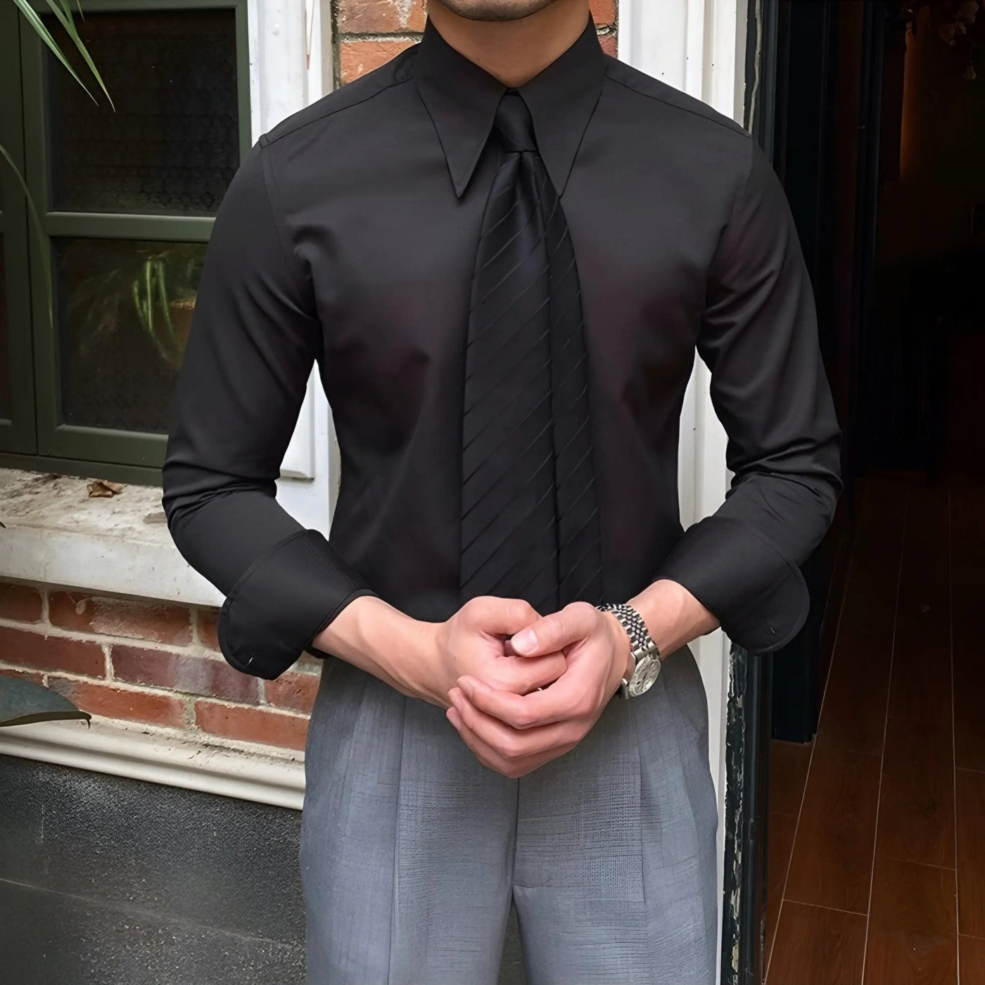 Chemise Élégante avec Col Conique - Leviana